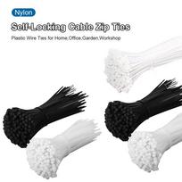 100-1000pcs Self-locking Nylon Cable Zip Ties Organizer 200mm 400mm 500mm Black White Plastic Zip Tie Wrap Strap for Car Fenders (black,3x100mm 1000pcs) juoda
