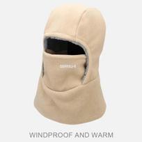 Fleece Balaclava Cycling Cap Cold-proof Windproof Warm Hood And Hat Thicken Thermal Ski Windproof Cap Women Men chaki