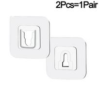 40/2PCS Double Sided Adhesive Wall Hooks Invisible Traceless Snap Hook Wall Storage Holder Bathroom Kitchen Bedroom Hook Kit