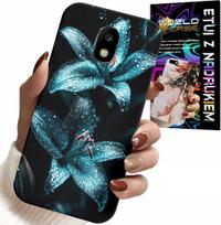 Etui Do Samsung Galaxy J5 2017 - Turkusowe Lilie Kwiaty Obudowa + Szkło