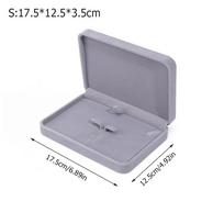 Soft Velvet Jewelry Display Case Solid Color Portable Ring Earring Holder Jewelry Storage Organizer Ring Earring