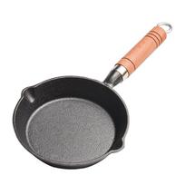 Non-Stick Cast Iron Frying Pan - Versatile for Eggs, Stir-Fry, and Pancakes - Thick, Flat-Bottomed, Anti-Splatter Design. 19cm diameter, 4cm height frying pan