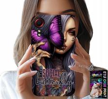 Etui Do Samsung Galaxy Xcover 7 - Anti Social Różowy Motyl + Szkło