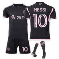 Messi 10 Majamio futbolo marškinėlių komplektas Jaunimui Suaugusiems Namų Išvykos Juodas Rožinis Poliesteris Įeina Viršus Apatinė Dalys Kojinės 26(140-150cm)