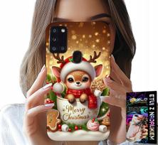 Etui Do Samsung Galaxy A21S - Reniferek Słodki Renifer Świąteczne Wzór