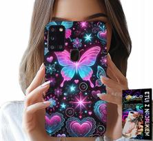 Etui Do Samsung Galaxy A21S - Kolorowy Motylek Serce Modne Wzory Case