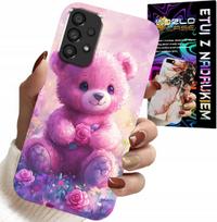 Etui Do Samsung Galaxy A23 5G - Słodki Miś Na Różowym Tle, Case + Szkło