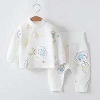 Spring & Autumn Pure Cotton Baby Underwear Set - High Waist Belly Protection Top & Trousers, Tagless for Newborns 59