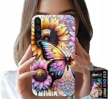 Etui Do Samsung Galaxy A21 - Słonecznik Z Motylkiem, Obudowa + Folia