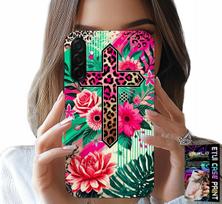 Etui Do Samsung Galaxy A26 5G - Krzyż, Róża Chrześcijaństwo Jezus Plecki