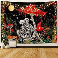 Trippy Mushroom Gobelenas Estetinis kambario dekoras Boho gobelenai Pakabinami gotikiniai namų dekorai Bendrabučio kambario dekoravimo priedai 95x73cm