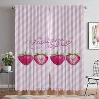Lovely Strawberry Blackout Curtains 2 Pieces Shades Modern Living Room Curtains for Camera Tulle for Bedroom Partition Curtain W50xH70cmx2pcs-CL