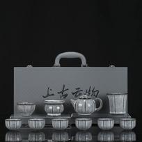 Ice crack ceramic kung fu tea set, light luxury black ice flower home meeting guest gift high-end gift box