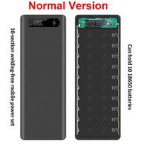 PD QC3.0 Quick Charge Welding Free 10*18650 Battery Storage Box DIY Shell Case 18650 Battery Holder Box Dual USB Power Bank Case