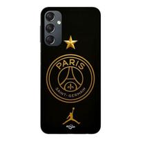 Dėklas - MANIACASE - Samsung Galaxy A05s - PSG logotipas - Auksinis - Kasdienė apsauga juoda