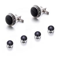 Hot-selling tuxedo placket nails, black enamel cufflinks, boutique diamond-encrusted buttons cufflinks routine