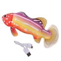 Floppy Fish Cat Toy Moving Fish Toy Pet USB Charger Toy Interactive Electric Floppy Fish Funny Cat Chewing Playing Supplies balta