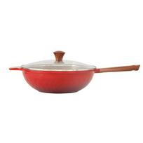 DONNOR Ceramic Pan with Lid 12.6 Inch Frying Pan Nonstick Frying Pan Skillet Ceramic Pan Omelette 6QT PFOA PFAS PTFE Free raudona
