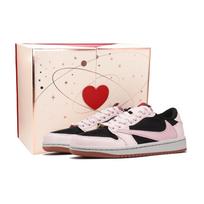 Travis Scott X Jordan Air Jordan 1 Vintažiniai Krepšinio Batai Unisex Žemi Juodi, Rožiniai DZ4137-700(Komanda-) 35.5