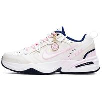 Nike Air Monarch 4 Anti-Slip And Wear-Resistant Support Height Increasing Low-Top Chunky Sneakers Unisex Gray Pink 415445-102(Team145-) 38