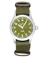 Hamilton Khaki Field Textile Strap Green Dial Quartz H69401960 Men's Watch žalia