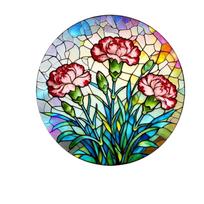 Stained Glass Style Tree of Life Suncatcher Hanging Panel with Heart Shape Leaves for Window Home Decor Art Ornament One Size