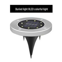 Lishi Solar 8-LED Color Changing Outdoor In-Ground Lights, 2-Pack