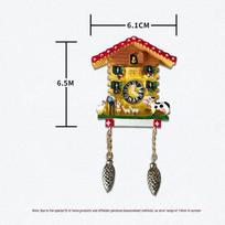 Cuckoo Clock 3D Resin Fridge Magnet: Creative Tourist Souvenir Decoration
