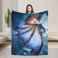 Monster Hunter Wilds Flannel Blanket Winter  Soft Durable Throw Blanket for Couch Chair Fashion Bedspread Sofa Bed Cover 75cmx90cm