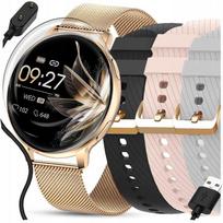 Smartwatch Zegarek Damski Polskie Menu Rozmowy Wiadomości 4 Paski