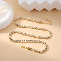 Iced Out Rhinestone Choker for Women, Cubic Zirconia Minimalist Necklace, Sparkly Layered Jewelry Gift auksinė