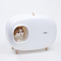 Mochi Enclosed Cat Litter Box - Large Size with Drawer MSCB01 balta