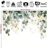 2D Greenery Eucalyptus Backdrop Gender Neutral Baby Shower Photography Background 47.2x31.5inch/120*80cm
