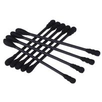 200Pcs Disposable Cotton Swab Spiral Ear Cleaner Black Double Heads Medical Swab Lipstick Eyebrow Eyelash Cotton Bud Makeup Tool one size