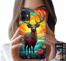 Etui Do Iphone 12 Mini - Kolorowe Wzory Jeleń Łoś Zwierzęta Leśne
