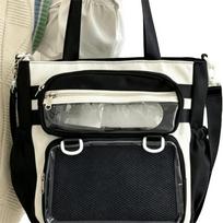 Cream Color Transparent Ita Bag Transparent Design Portable Tote Bag Shoulder Bag  Women juoda