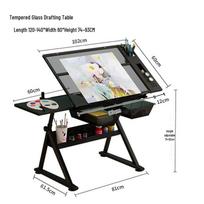 Adjustable Glass Drawing Table for Calligraphy, Painting, and Art Drafting