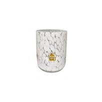 Glass Tumbler with Abstract Pebble Pattern and Geometric Accents Suitable for Home Office Kitchen Decoration and Daily Use