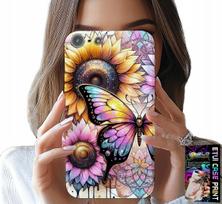 Etui Do Iphone 5 / 5S / 5C - Słonecznik Z Motylkiem, Obudowa + Folia
