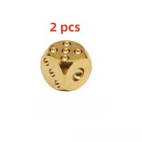 15mm 2pcs Pure Copper Metal Solid Dice Handmade Bar KTV Chess And Card Supplies Personalized Toy Ornaments Party Game Tools