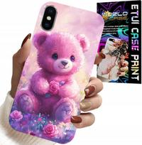 Etui Do Iphone X / Xs - Słodki Miś Na Różowym Tle, Case + Szkło