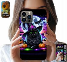 Etui Do Iphone 13 Pro - Czarny Kotek Halloween Salem Dynia Wzory