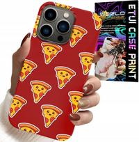 Etui Do Iphone 15 Pro Max - Wzór Z Wesołą Pizzą Na Czerwonym Tle