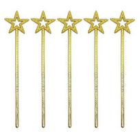5 vnt Fairy Wand Puikaus darbo žvaigždės formos lazdelės Patvarios aprangos reikmenys festivalio vakarėliui papuošti auksinė