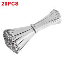 60/20Pcs Metal Cable Ties Stainless Steel Self-sealing Fastening Ring Reusable Wire Cord Ties Straps Organizer Home Improvement (as the picture,4.6X150MM)