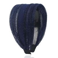 Trendy Shiny Hollow Non Slip For Girls Wide Side Women Hair Hoop Korean Head Wrap Lace Hairbands Headband mėlyna