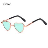 Photo Prop Dolls Sunglasses Costume Cosplay Cats Small Dogs Cat Glasses Heart Metal Sunglasses Dog Glasses žalia