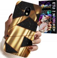 Etui Do Samsung Galaxy J5 2017 - Złote Eleganckie Wzory + Folia Hydro