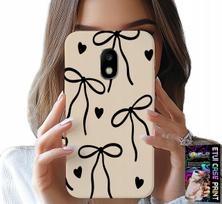 Etui Do Samsung Galaxy J5 2017 - Beżowe Kokardki Wstążka Modne Wzory