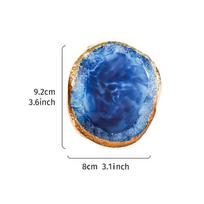 Resin Jewelry Tray for Women Creative Agate Pattern Earrings Holder Dish Exquisite Unique Decorative Ring Tray Perfect Gifts mėlyna